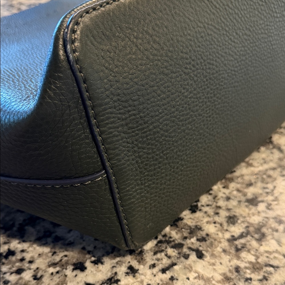 Tory Burch Olive Green and Navy McGraw Tote - Picture 9 of 10